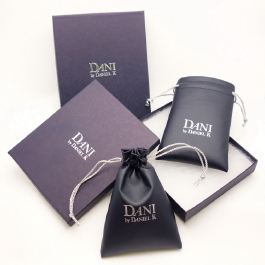 Navy Vienna Leather jewelry pouches