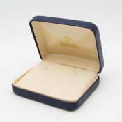 #1EP Blue Vienna Leather Hoop Earring Box